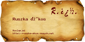 Ruszka Ákos névjegykártya