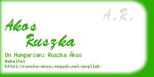 akos ruszka business card